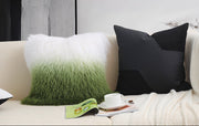 Gradient Shearling Cushion Cover - Geometric Lines in Modern Luxury Style