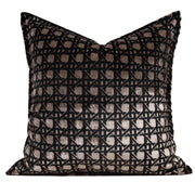 Black & Coffee Cut Velvet Cushion Cover - Modern Luxury Style