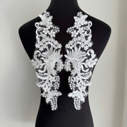 White Heavy Industry Bead Eugen Yarn Lace Flower - Wedding Dress, Dance Dress & Accessories (D105)