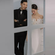 French Light Wedding Dress 2026 Spring New Strapless Design Petite Elegant Outfit Travel Photography White Evening Gown