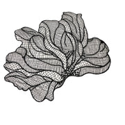 High-quality black and white leaves, fish silk thread, eyelashes, hollow lace, handmade dresses, clothing veil accessories