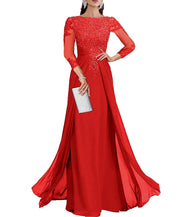 Cross-border lace patchwork long evening dress women's three-quarter sleeve banquet host bridesmaid dress new arrival elegant slimming evening gown
