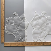 White Embroidered Gauze Sticker - DIY Wedding Dress & Clothing Handmade Designer Accessory (R129)