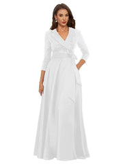 Cross-border amazon hot-selling black long evening gown for women, mid-sleeve, slim-fit, figure-flattering, perfect for banquets, annual meetings, hosts, and performances