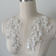 Hand-Sewn Bead Lace Flower Sticker - DIY Clothing Accessories & Dress Decorative Flower Beads (ZH310)