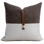 Luxury cushion cover in coffee and gold tones with soft fabric and elegant design
