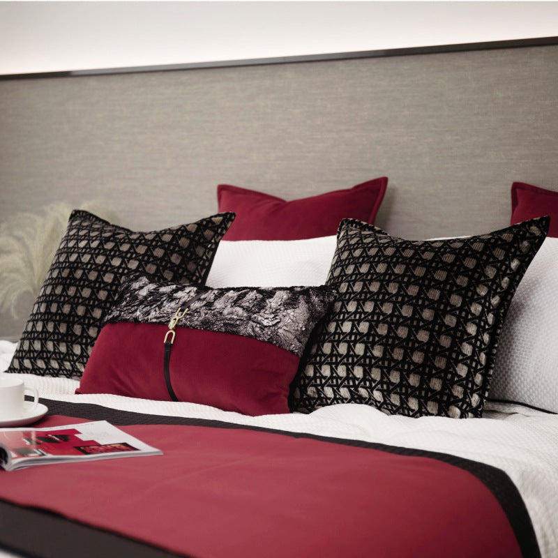 Black & Gold Cut Velvet Cushion Cover - Modern Luxury Style