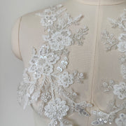 Trendy Beaded Rhinestone Lace Appliqué - DIY Handmade Wedding Dress & Clothing Accessories (ZH429)