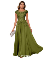 Fashion cross-border banquet long dress lace chiffon mop long skirt wedding mother's wear annual meeting performance clothes fat mm