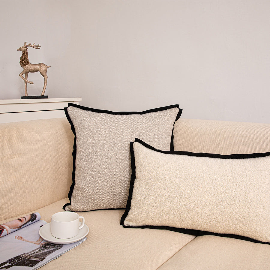 Luxury Wool Cushion Cover - Wabi-Sabi Geometric Design for Elegant Living Spaces