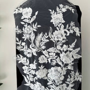 Mesh Lace Machine Embroidered Seed Bead Lace Fabric - DIY Wedding Dress, Evening Gown & Collar Decoration (ZH479)