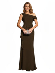 Cross-border amazon bestseller: long one-shoulder mermaid evening gown - perfect for bridesmaids, weddings, and socialite gatherings