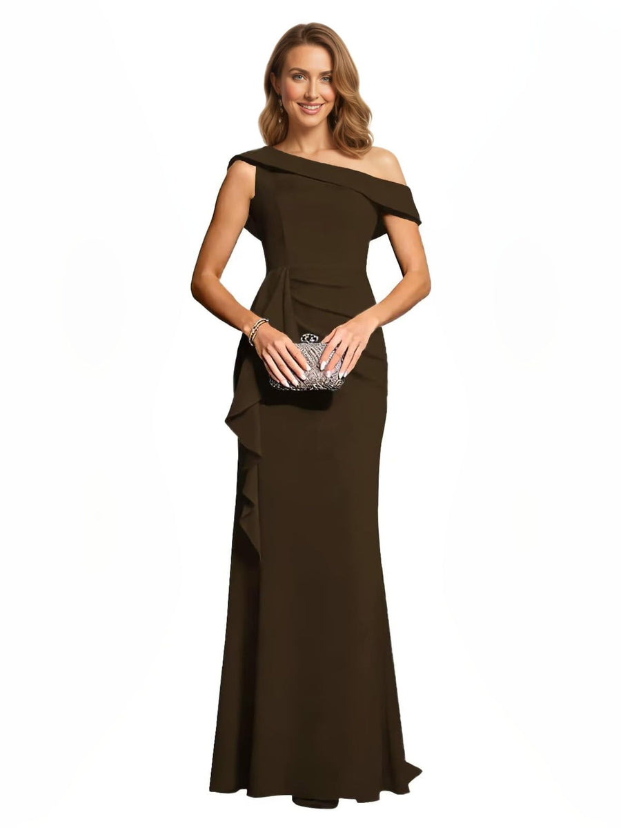 Cross-border amazon bestseller: long one-shoulder mermaid evening gown - perfect for bridesmaids, weddings, and socialite gatherings