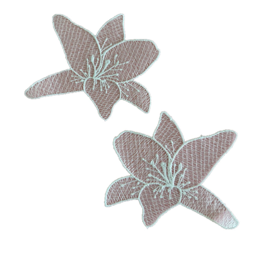 Lily Embroidery Water Soluble Fish Silk Lace - DIY Wedding Dress & Shirt Decoration Accessory (R281)