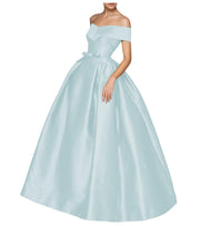 European and american one-shoulder satin flared maxi dress with tie-up bow waist – evening, wedding, and mother-of-the-bride long gown