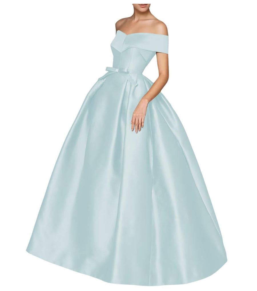 European and american one-shoulder satin flared maxi dress with tie-up bow waist – evening, wedding, and mother-of-the-bride long gown