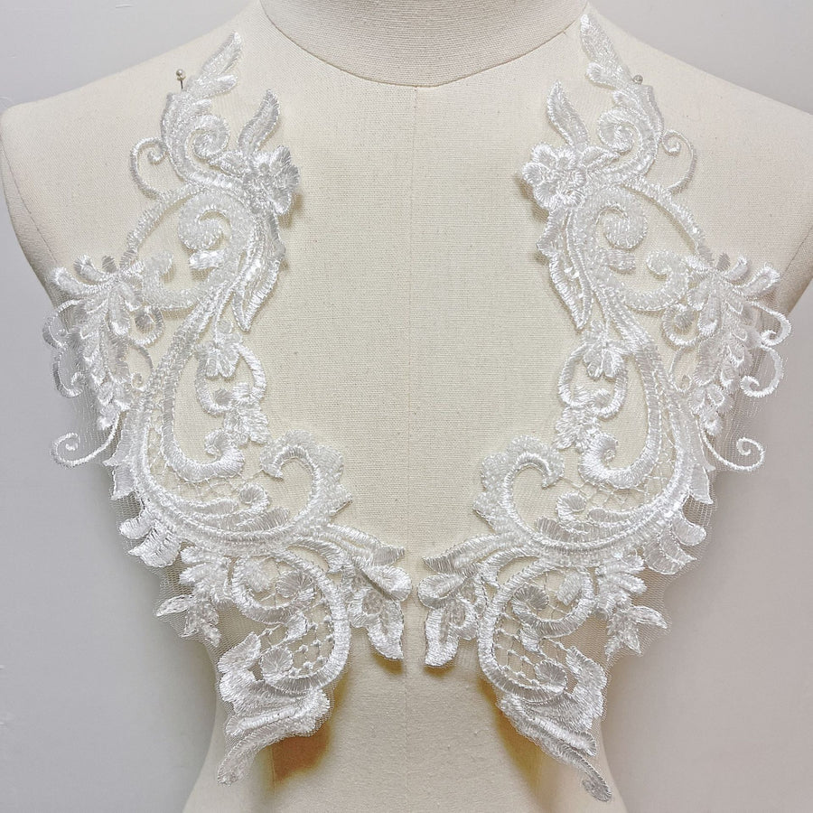 Black Flat Embroidered Mesh Lace Trim - DIY Bridal Veil & Wedding Dress Accessory