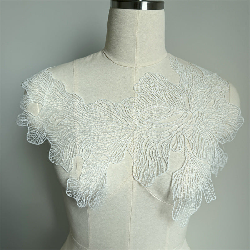 White Fish Thread Lace Collar Accessory - DIY Handmade Wedding Dress Clothing Trim (R163)