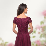 European and american style plus size evening gown women's lace chiffon floor-length dress wedding bridesmaid annual meeting performance outfit for curvy moms