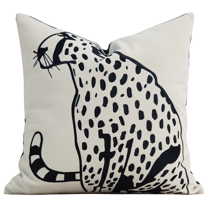 Picasso-Inspired Cushion Cover - Black & White Abstract Art