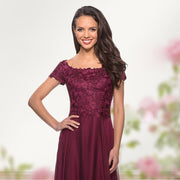 European and american style plus size evening gown women's lace chiffon floor-length dress wedding bridesmaid annual meeting performance outfit for curvy moms