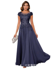 Fashion cross-border banquet long dress lace chiffon mop long skirt wedding mother's wear annual meeting performance clothes fat mm