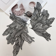 Black Butterfly Fish Silk Embroidery Lace Patch - DIY Clothing & Handmade Accessories Sticker (R70)
