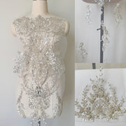 Extra-Long Beaded Sequin Lace Appliqué – DIY Wedding Dresses, Bridal Veils & Clothing Embellishment (ZH332)