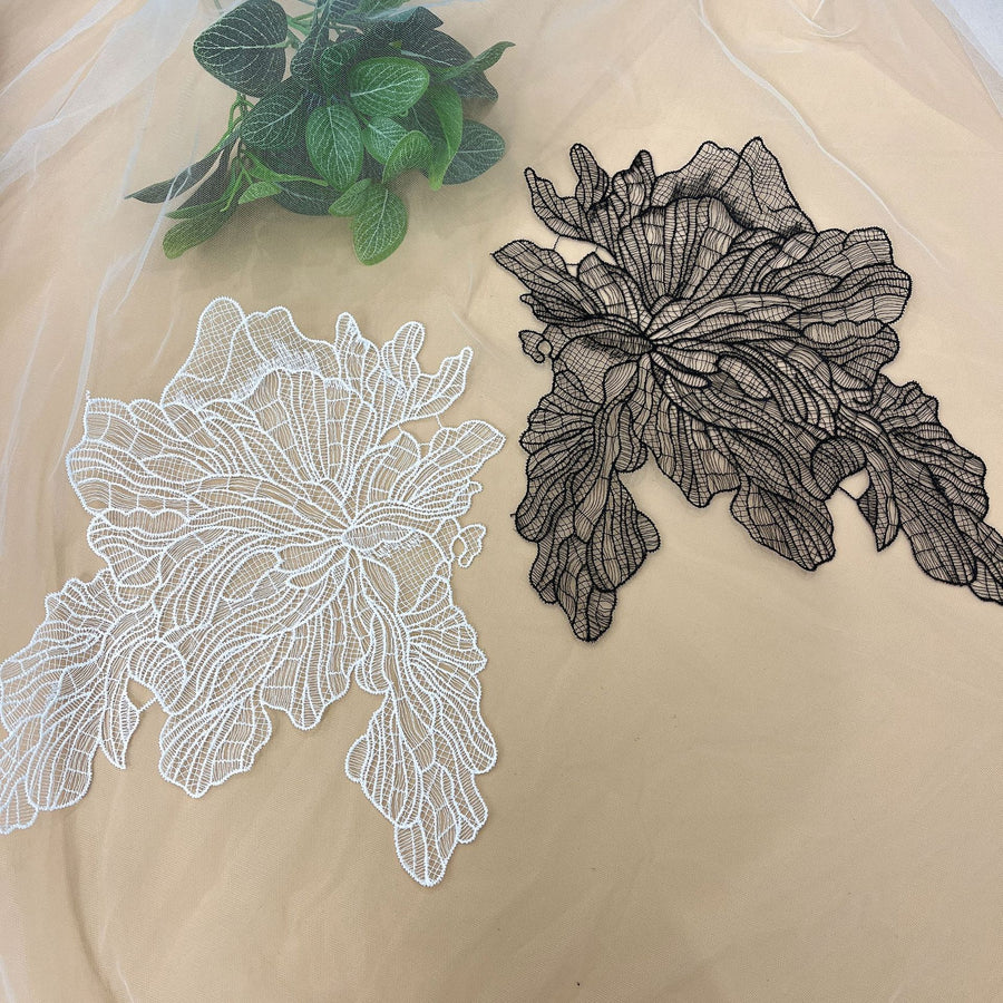 Fish thread, maple leaf hollow lace, flower floral cloth patch, headgear, wedding accessories, wedding handmade DIY