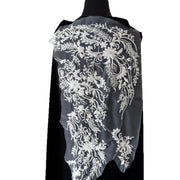 High-End Beaded Gold Sequin Embroidered Lace Floral Appliqué Fabric - DIY Wedding Dress, Evening Gown & Cheongsam (ZH498)