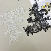 Beige Fish Silk Thread Water-Soluble Lace Flower Applique - DIY Handmade Bridal Veil Accessory