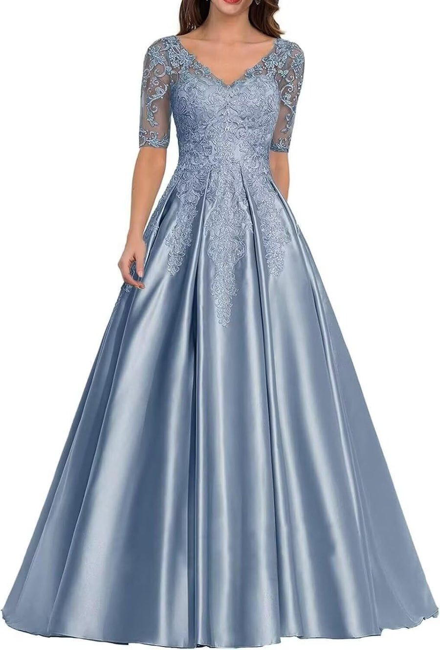 European and american style plus size evening gown - women's satin floor-length dress - perfect for weddings, bridesmaids, annual galas, and performances - flattering and figure-forgiving