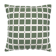 Panelled Green Cushion Cover - Modern Texture with Crafted Detail