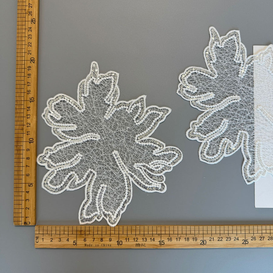 20Cm fish silk thread hollow lace flower flower piece cloth patch headdress wedding accessories wedding handmade R132 large
