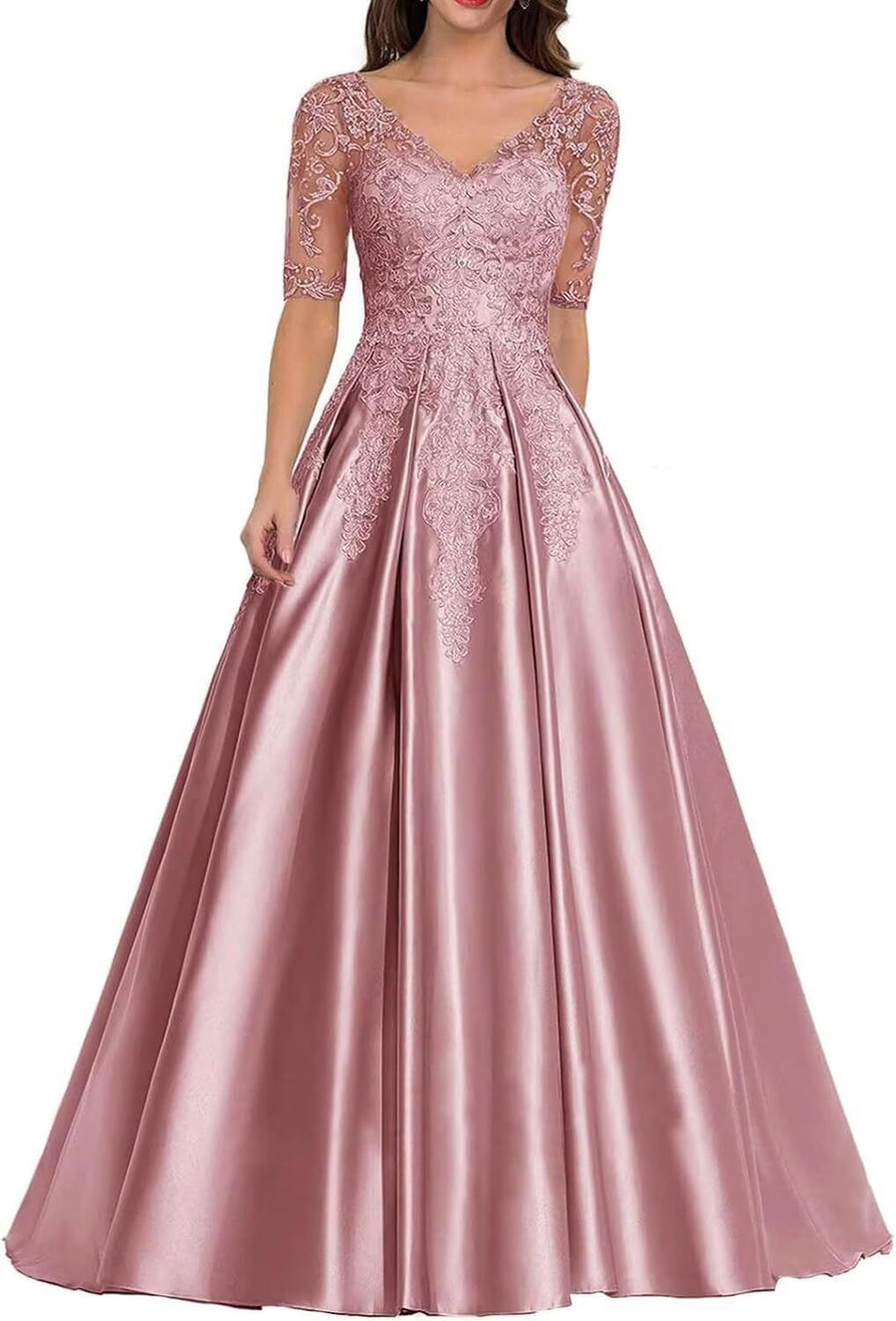 European and american style plus size evening gown - women's satin floor-length dress - perfect for weddings, bridesmaids, annual galas, and performances - flattering and figure-forgiving