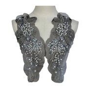 Black three-dimensional bead flower coat, rhinestone clothing neckline, waist accessories, shoulder accessories, wedding dress DIY auxiliary
