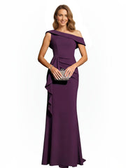 Cross-border amazon bestseller: long one-shoulder mermaid evening gown - perfect for bridesmaids, weddings, and socialite gatherings
