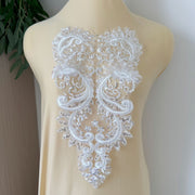 White beaded wedding dress runway fashion collar decoration clothing diy accessories zh442
