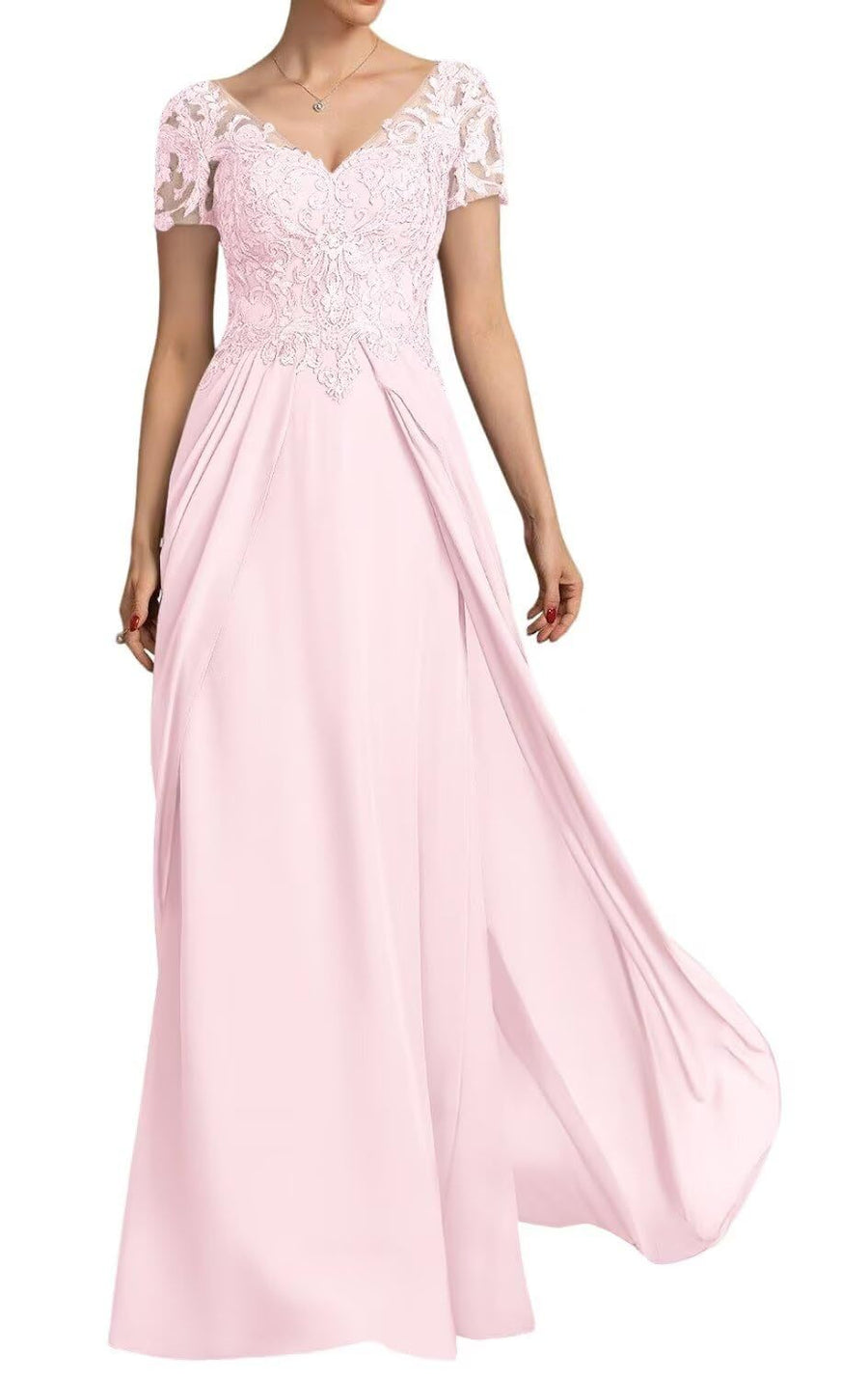 Chiffon long evening gown mother prom dress long skirt bridesmaid dress annual meeting host banquet dress performance dress plus size