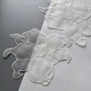 White Embroidered Gauze Sticker - DIY Wedding Dress & Clothing Handmade Designer Accessory (R129)