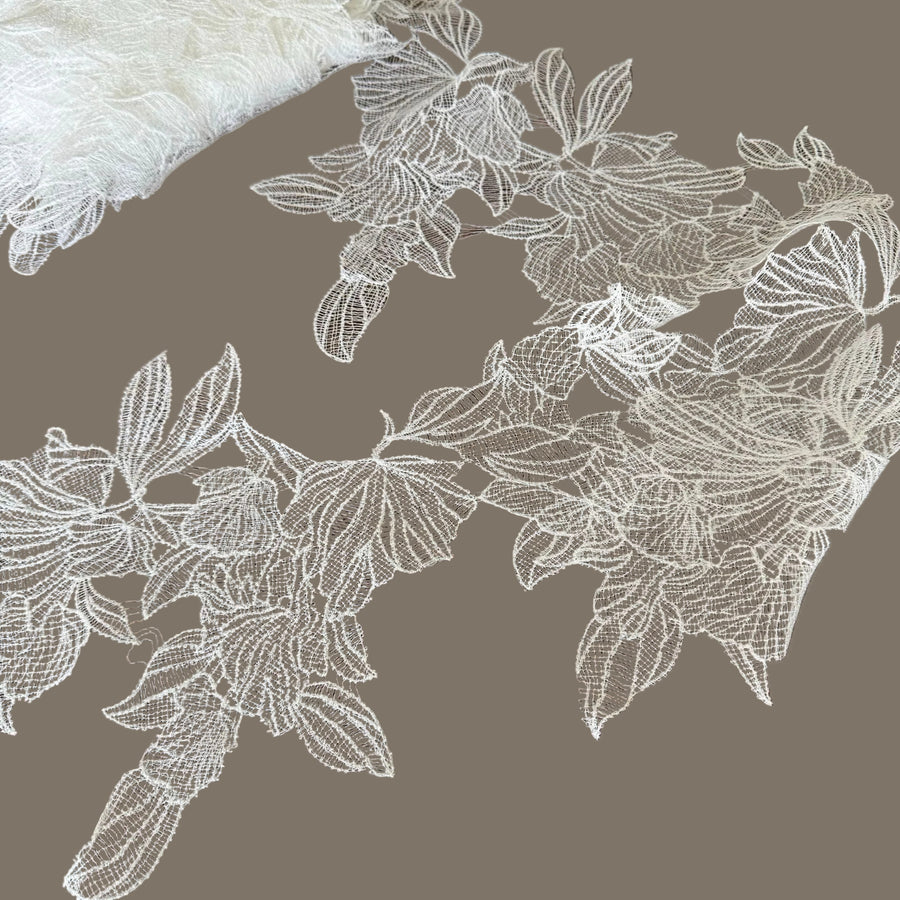 New product fresh leaves hollowed out fish silk thread lace, veil wedding dress lace handmade diyR99