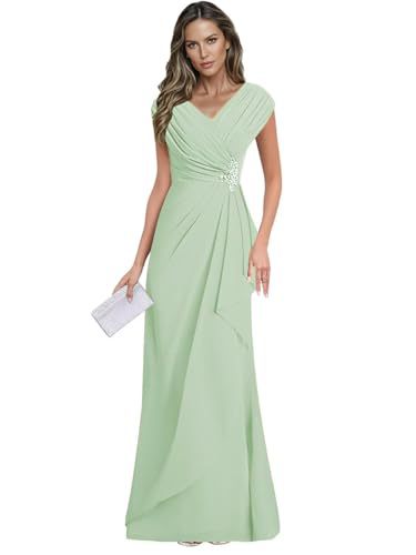 Cross-border plus sizenew arrival evening dress elegancev neck chiffon silm large swing long banquet dress long skirt female bridesmaid
