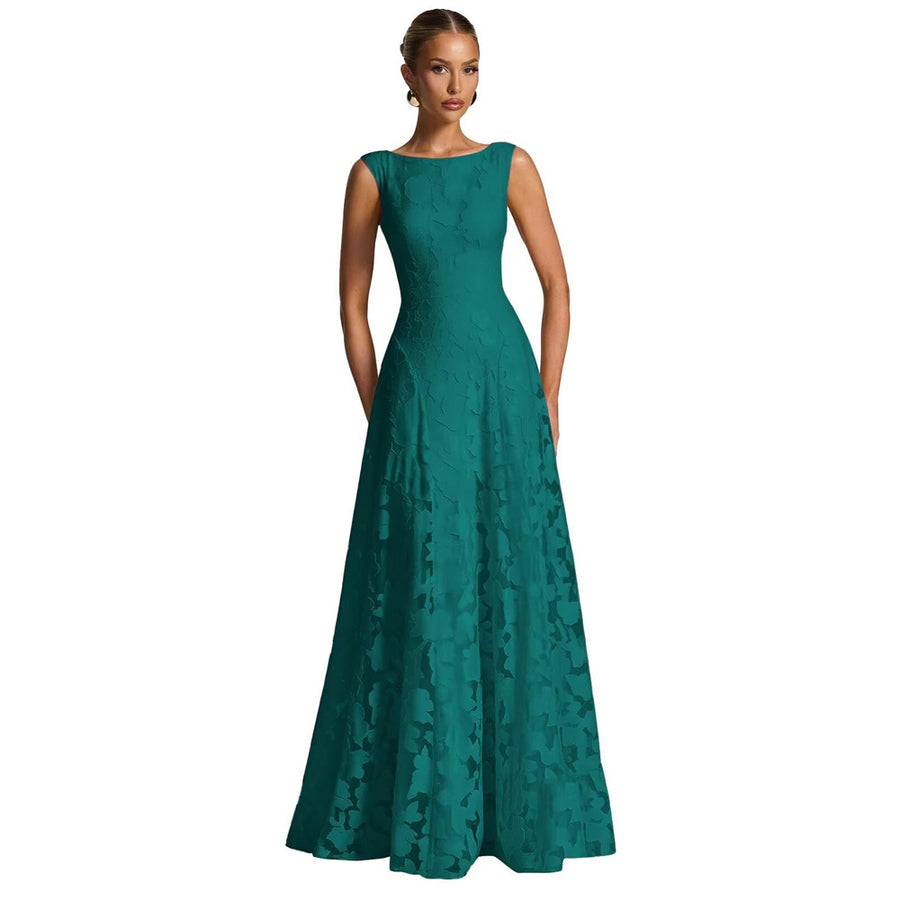 Cross-border hot-selling fashion style plus size dress dress socialite style plus size evening dress bridesmaid engagement host dress