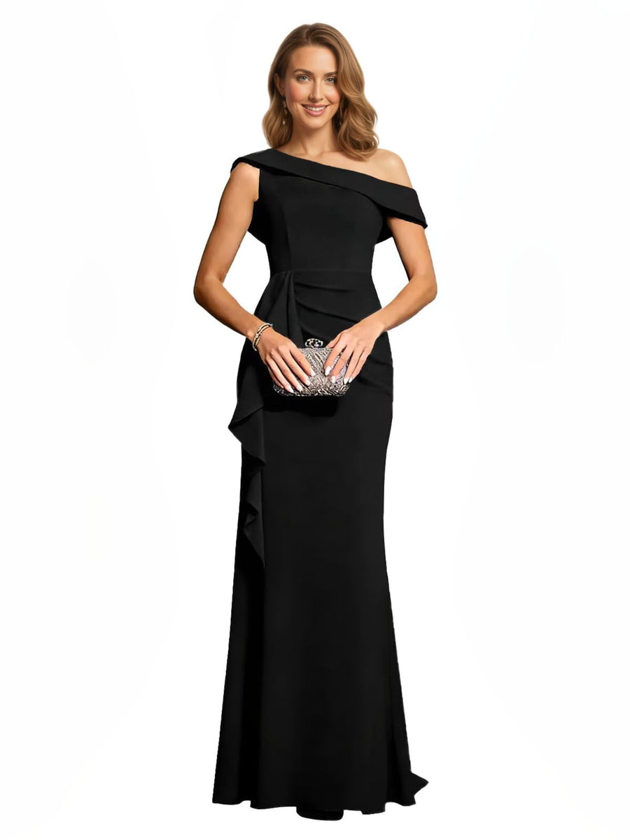 Cross-border amazon bestseller: long one-shoulder mermaid evening gown - perfect for bridesmaids, weddings, and socialite gatherings