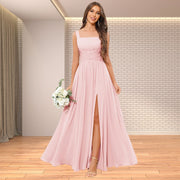 Fashion cross-border women's dress pure color evening dress multi-color optional sister group toast annual meeting performance dress fat m