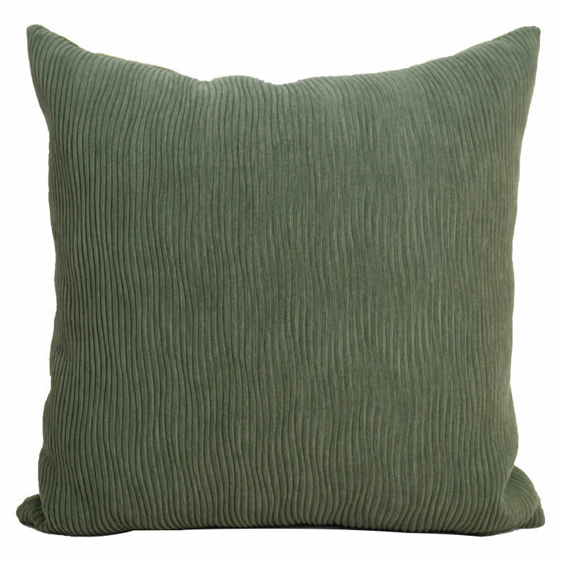 Panelled Green Cushion Cover - Modern Texture with Crafted Detail