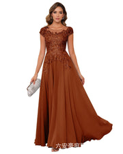 Fashion cross-border banquet long dress lace chiffon mop long skirt wedding mother's wear annual meeting performance clothes fat mm