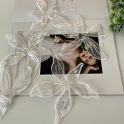 Lace bridal headwear flower pieces accessories diy silver kids hairpin headwear crystal girl headband accessories lace