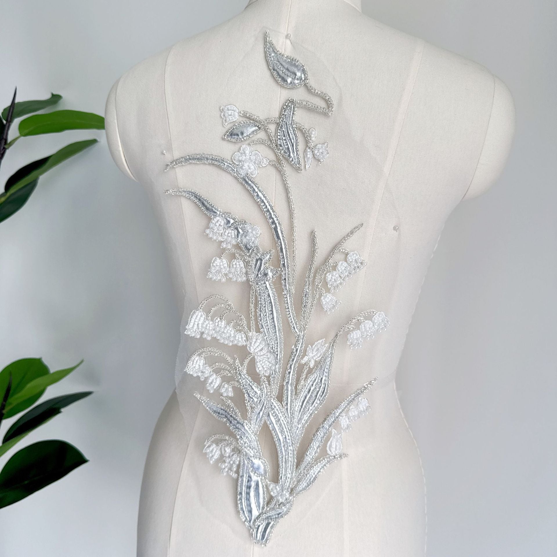 A320 large orchid beaded sequined flowers exquisite phoenix tail embroiderlace cloth patch cheongsam dress han dynasty fabric clothing