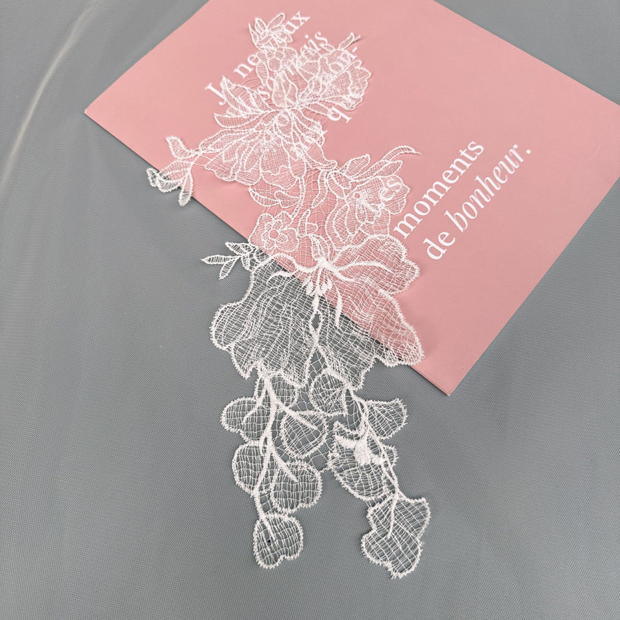 New product fresh hollow fish silk thread lace embroidery piece white embroidery bridal veil wedding accessories R75